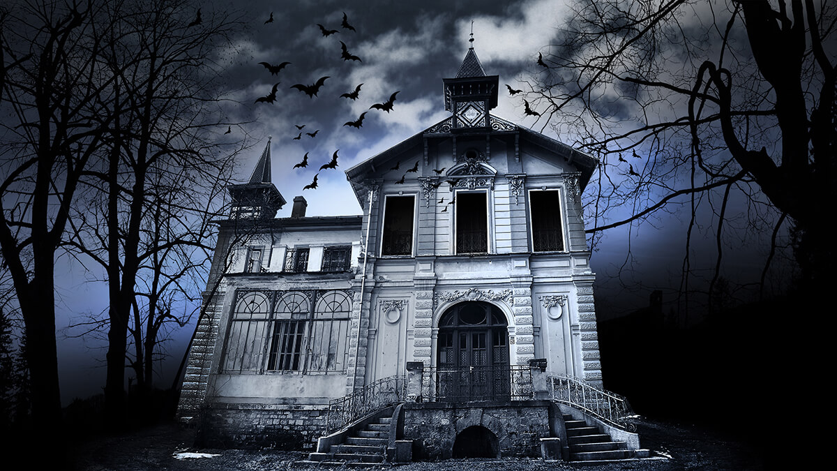 A spooky menacing house